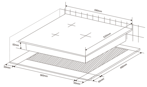 Conjunto Vitrocerámica de Inducción + Horno KROMSLINE KVI-3FI-B3 + KHM-900-D-IX-G INOX