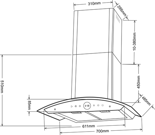 KROMSLINE KVR-3FR-B3 + KHI-300-D-S INOX- Negro - Conjunto Vitrocerámica Eléctrica + Horno + Microondas KMM-20-DX + Campana KC-CRAMER-7-GBK1