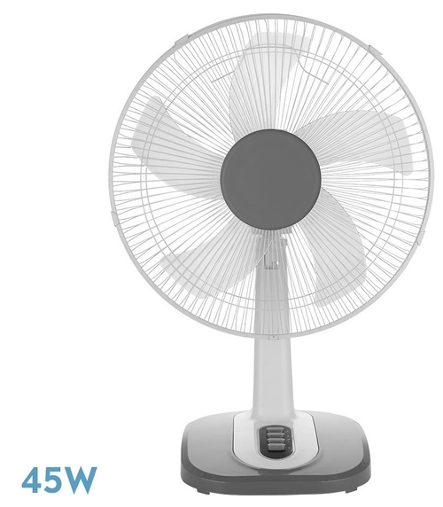 Abrila ARROYO Blanco-Gris - Ventilador de Sobremesa 45W