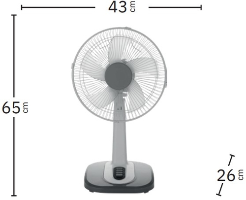 Abrila ARROYO Blanco-Gris - Ventilador de Sobremesa 45W