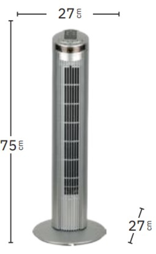 Abrila ORBIGO Plata - Ventilador de Torre 45W
