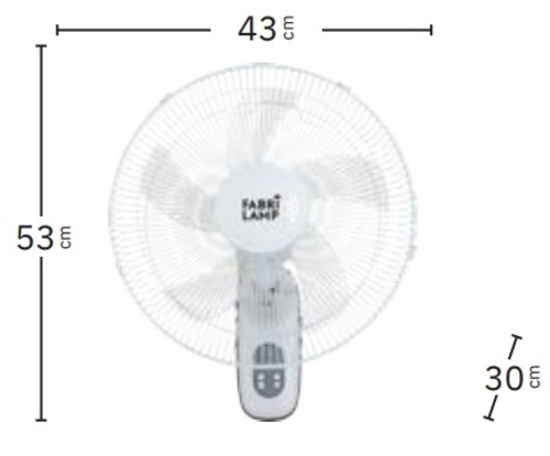 Abrila CUTA Blanco - Ventilador de Pared 50W