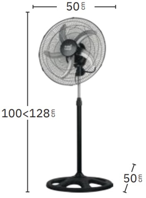 Abrila REFORZADO Negro - Ventilador de Pie 75W