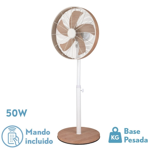 Abrila ALCAÑIZ Blanco-Haya - Ventilador de Pie 50W
