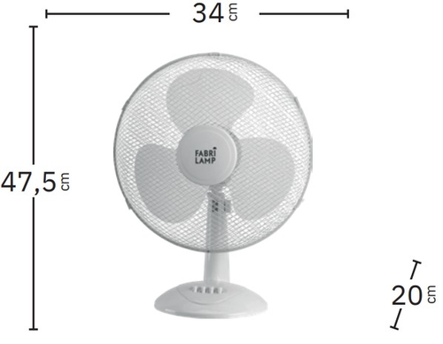 Abrila CAPE Blanco - Ventilador de Sobremesa 35W