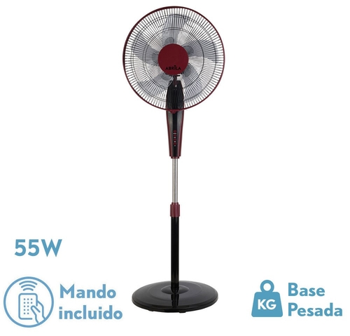Abrila BORLON Negro-Burdeos - Ventilador de Pie 55W