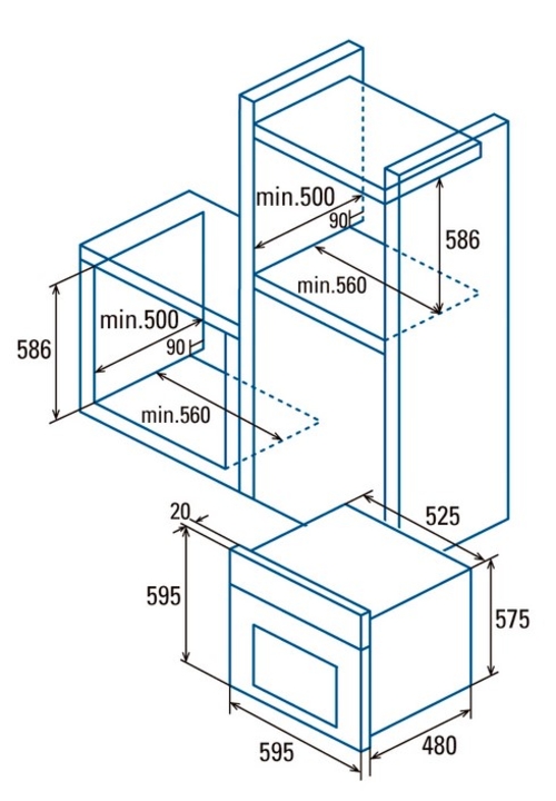 Horno Multifunción CATA  CM 760 AS BK CRISTAL NEGRO  50L