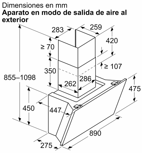 BOSCH DWK91LT60 Cristal Negro - Campana Decorativa 90CM