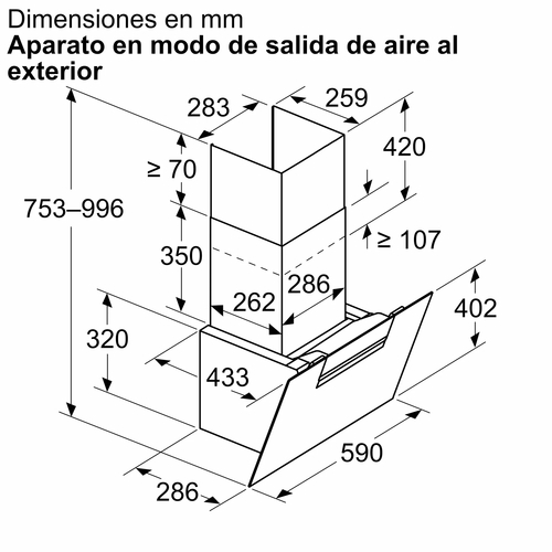 BOSCH DWK67FN20 Cristal Blanco - Campana Decorativa 60CM