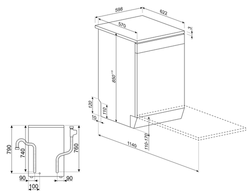 SMEG LVS-262-DSX INOX - Lavavajillas 60CM 13 Servicios
