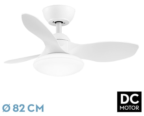 Abrila DC PARAMO 82CM Blanco - Ventilador de Techo Aspa Normal con Luz