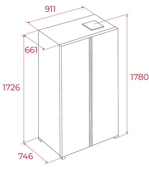 TEKA RLF-74917-GBK Cristal Negro - Frigorífico Side by Side No Frost