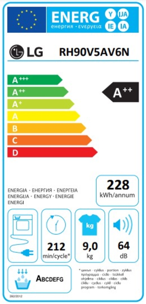 LG RH90V5AV6N Blanco - Secadora Bomba de Calor 9KG