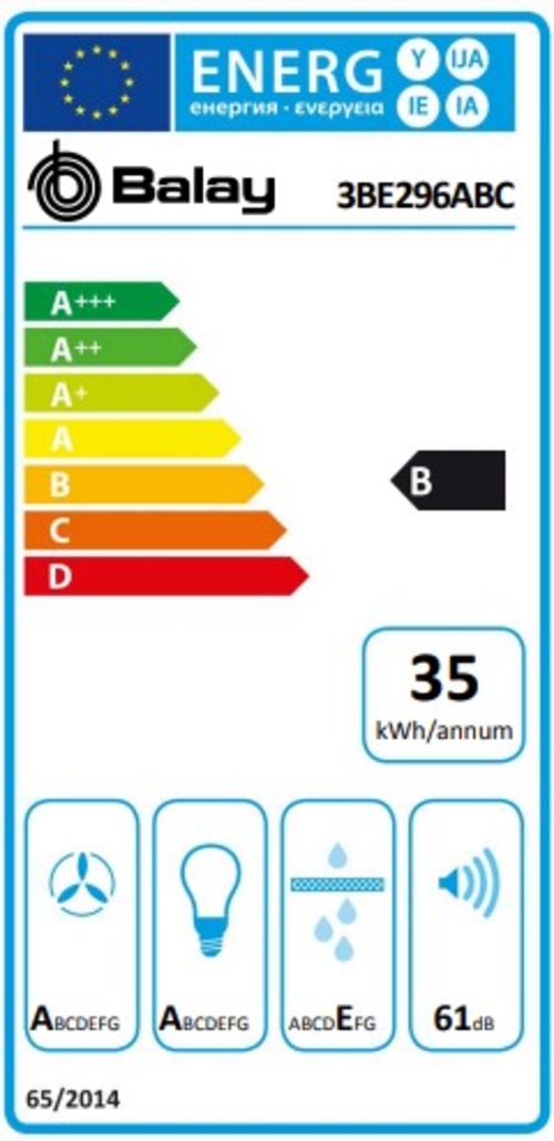 BALAY 3BE-296-ABC Cristal Blanco - Grupo Filtrante 90CM