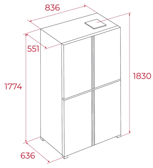 TEKA RMF-75820-GBK Cristal Negro - Frigorífico Side by Side No Frost