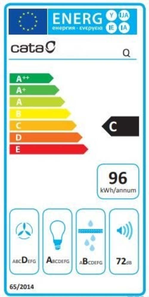 Campana Decorativa CATA Q600BK Negro 60CM