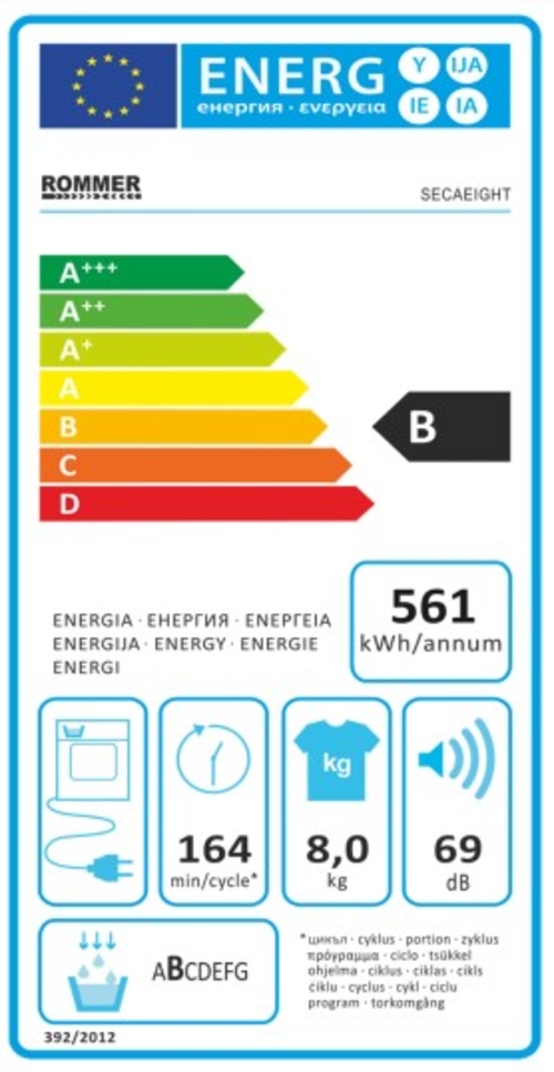 ROMMER SECA-EIGHT 8 CONDENSER - Secadora de Condensación 8KG