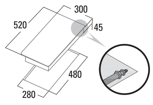 CATA GI-3002 X.A INOX - Placa de Gas Modular 30CM