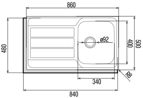 CATA CDP-1 Reversible INOX - Fregadero 60CM