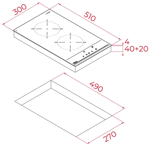 TEKA TZC 32000 TTC BK Negro - Vitrocerámica Modular 30CM