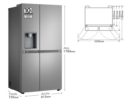 LG GSLE-81-PYBC INOX - Frigorífico Side by Side No Frost