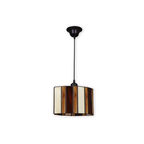 ABRILA ALQUERIA Negro/Beis/Marrón - Lámpara Colgante 1xE27 28 cm