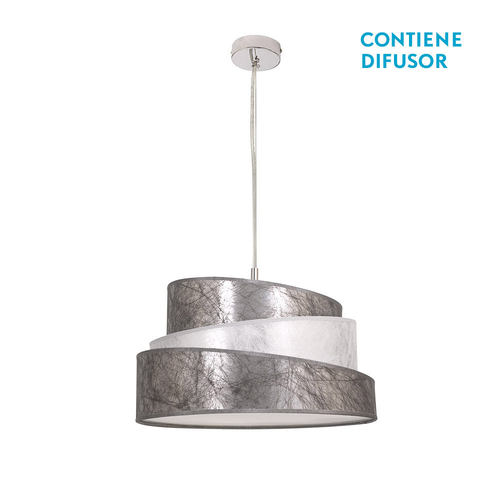Abrila COLONIA Plata/Blanco - Colgante Moderno 3xE27 40 cm