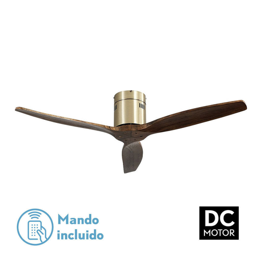 Abrila Aguilón Cuero / Roble - Ventilador de Techo Aspas Normales sin Luz 220-240 V