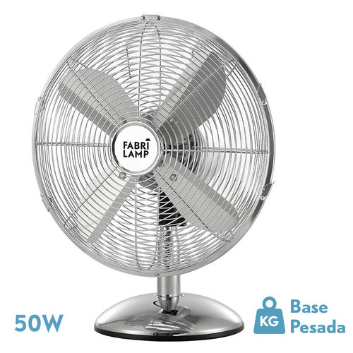 Abrila Pali Cromo - Ventilador de Sobremesa Oscilante 220-240 V