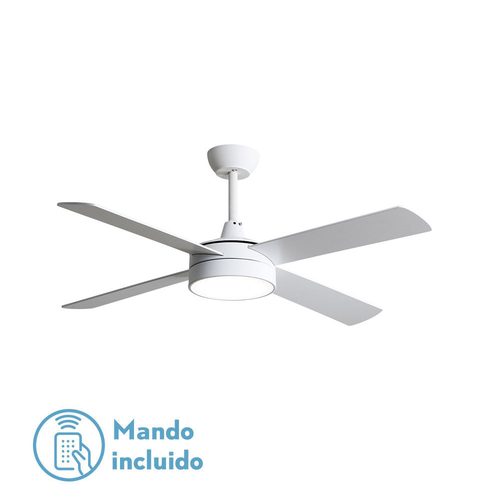 ABRILA Nevery Blanco / Blanco - Haya - Ventilador de Techo Aspas Normales 26 W E