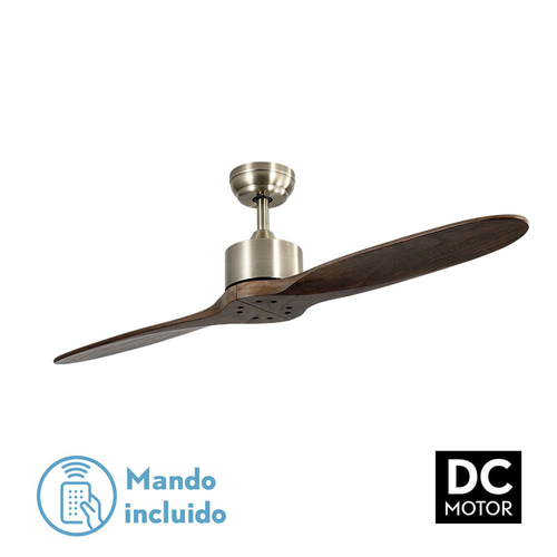 Abrila Leste Cuero / Roble - Ventilador de Techo Aspas Normales sin Luz 220-240 V