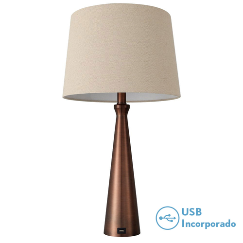 Abrila Pearl Marrón - Lámpara Sobremesa Decoración 1xE27 33 cm