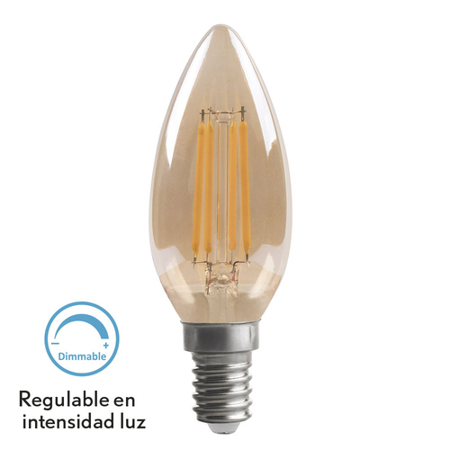 Abrila Filamen Vela - Bombilla LED E14 4 W 330LM 2700K