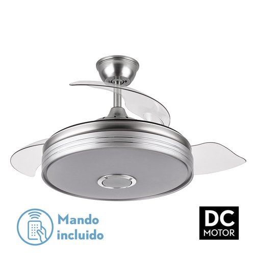 Abrila Matanuska Níquel - Ventilador de Techo Aspas Retráctiles 72 W A+