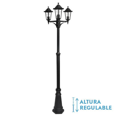 Abrila Auriga Negro - Farola Aluminio / Cristal 44 IP