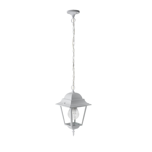 Abrila Spica Blanco - Colgante Exterior Clásico Aluminio / Cristal 44 IP