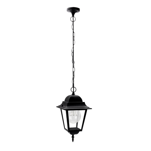 Abrila Spica Negro - Colgante Exterior Clásico Aluminio / Cristal 44 IP