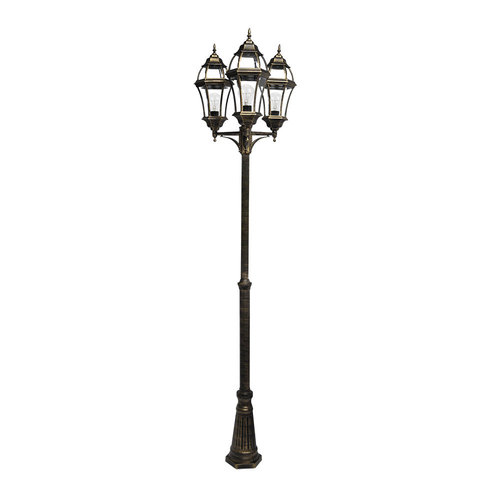 Abrila Becrux Negro / Oro - Farola Aluminio / Cristal 44 IP