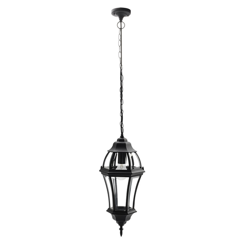 Abrila Becrux Negro - Colgante Exterior Clásico Aluminio / Cristal 44 IP