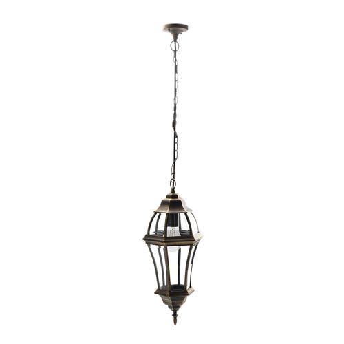 Abrila Becrux Negro / Oro - Colgante Exterior Clásico Aluminio / Cristal 44 IP