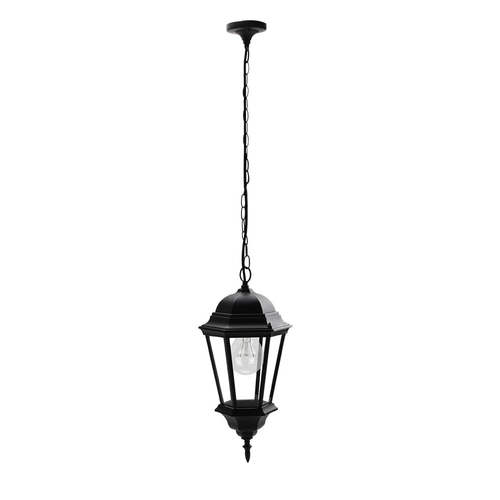 Abrila Regulus Negro - Colgante Exterior Clásico Aluminio / Cristal 44 IP