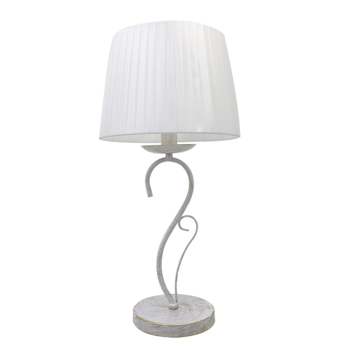 Abrila AMSTERDAM Blanco / Oro - Lámpara Sobremesa Clásico 1xE14 25 cm