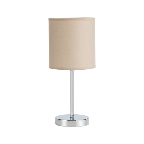 Abrila CHANZA Beige / Cromo - Lámpara Sobremesa Moderno 1xE14 16 cm