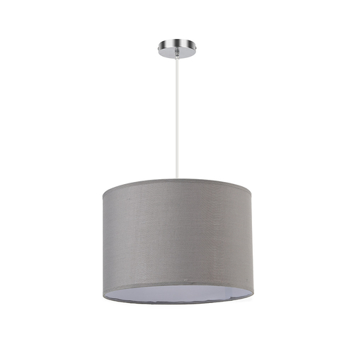 Abrila CHANZA Gris / Cromo - Colgante Moderno 1xE27 30 cm