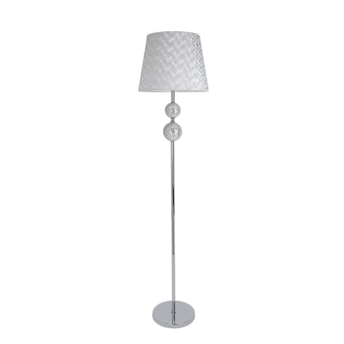 Abrila UBEDA Cromo / Blanco - Lámpara Pie Salón Clásico 1xE27 38 cm