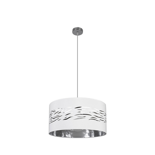 Abrila NIEBLA Cromo/Blanca-Plata - Colgante Moderno 1xE27 40 cm