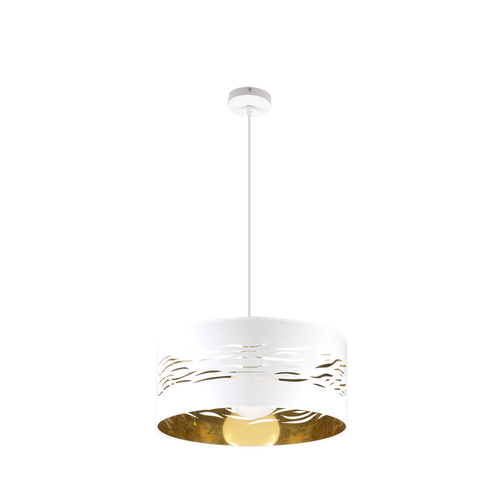 Abrila NIEBLA Blanco/Blanca-Oro - Colgante Moderno 1xE27 40 cm