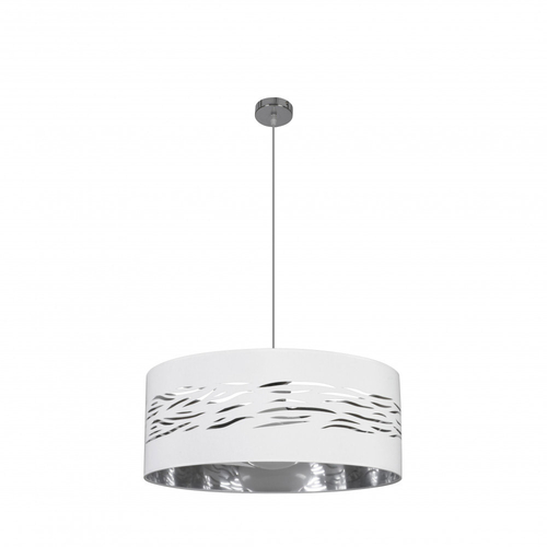 Abrila NIEBLA Cromo/Blanca-Plata - Colgante Moderno 1xE27 50 cm