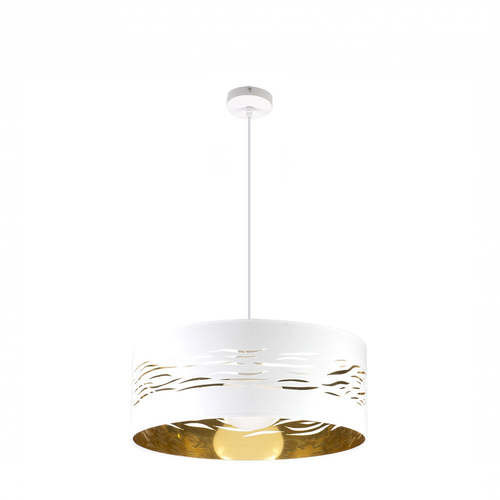 Abrila NIEBLA Blanco/Blanca-Oro - Colgante Moderno 1xE27 50 cm