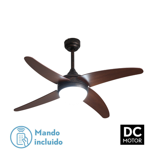 Abrila KLOD Rústico/Nogal - Ventilador de Techo Aspas Normales 220-240 V